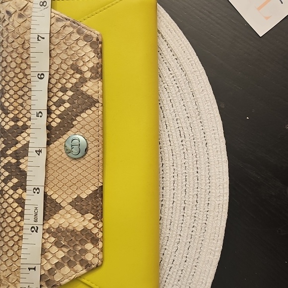 Christian Dior Yellow and Snake Print Wallet On Chain - Picture 9 of 9